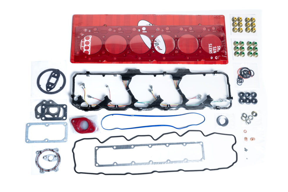 "High-quality head gaskets and cylinder heads for performance engine products, featuring turbo upgrades and diesel engine rebuild kits, including Powerstroke parts."