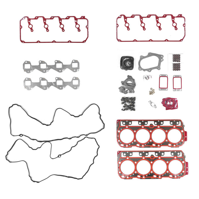 Alt text: "High-quality performance engine products including head gaskets and cylinder heads for turbo upgrades and diesel engine rebuild kits, featuring Powerstroke parts for enhanced engine performance."